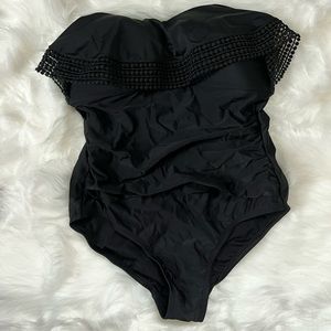 Womens size M black one piece swimsuit